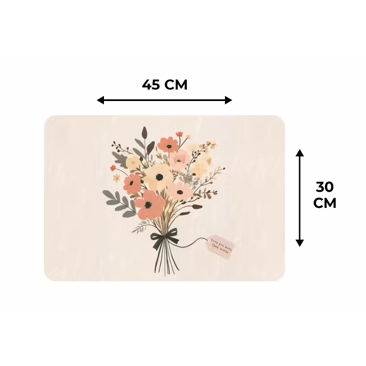 Placemat - 6 stuks - Bloemen - Quote - Beige - Lint — 3