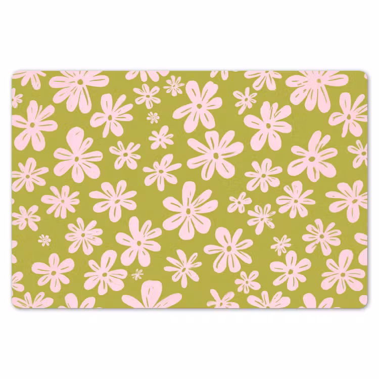 Placemat - 6 stuks - Bloemen - Roze - Getekend - Patroon — 7