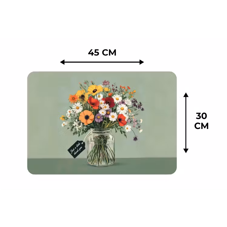Placemat - 6 stuks - Bloemen - Vaas - Kaartje — 3