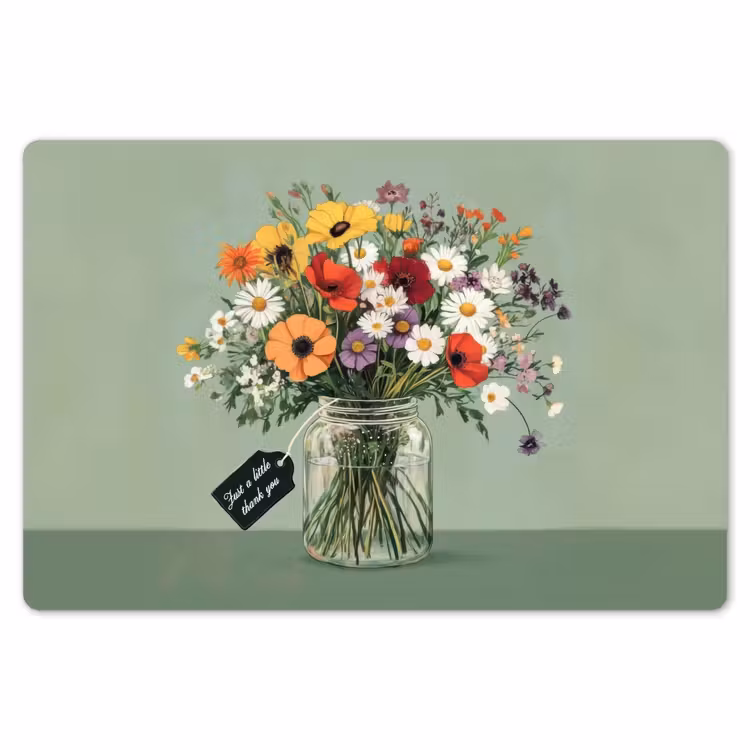 Placemat - 6 stuks - Bloemen - Vaas - Kaartje — 7