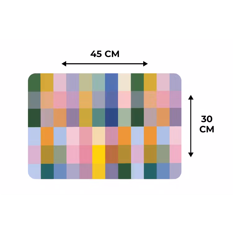 Placemat - 6 stuks - Blokken - Vierkant - Patroon - Gekleurd — 3