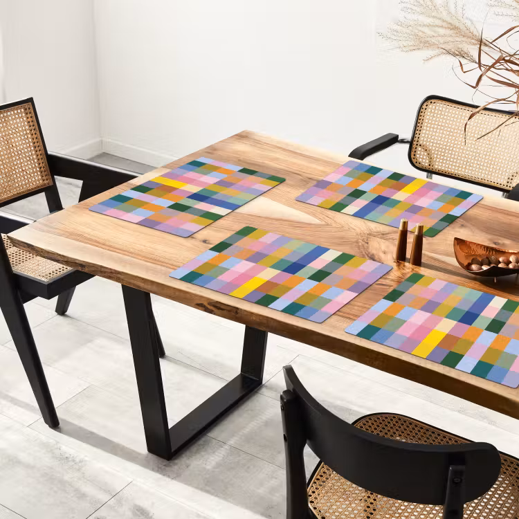 Placemat - 6 stuks - Blokken - Vierkant - Patroon - Gekleurd — 5