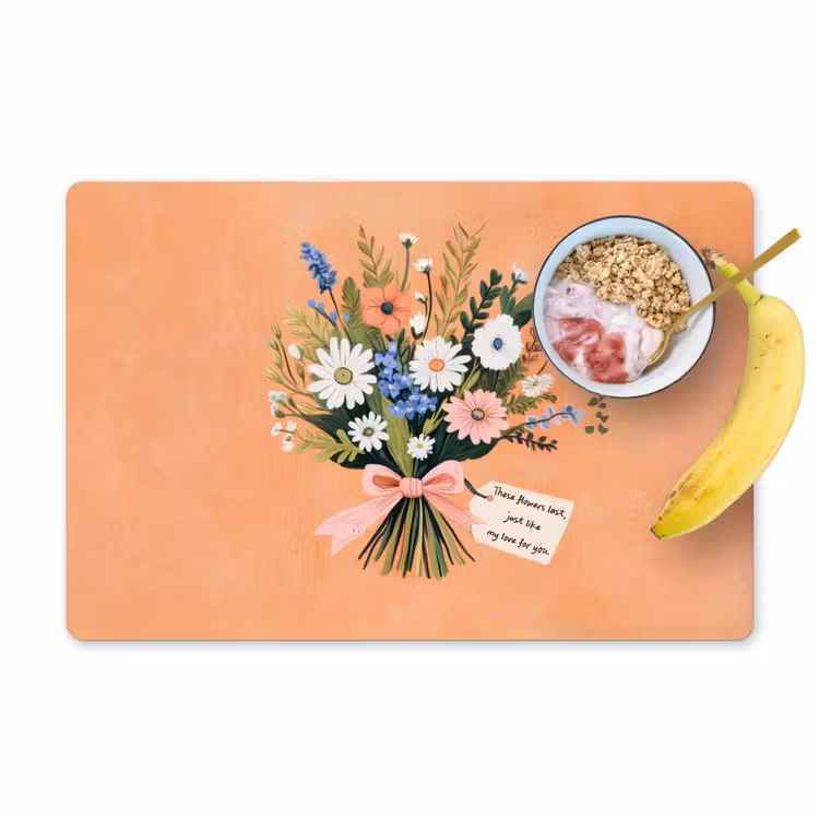 Placemat - 6 stuks - Boeket - Strikje - Quote — 1