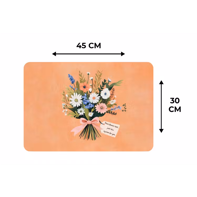 Placemat - 6 stuks - Boeket - Strikje - Quote — 3