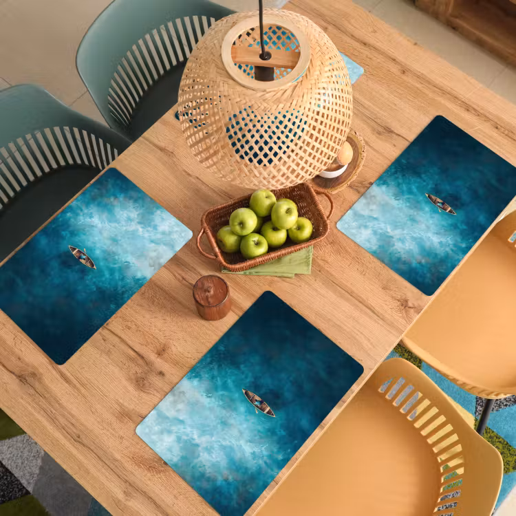 Placemat - 6 stuks - Bootje - Water - Blauw — 6