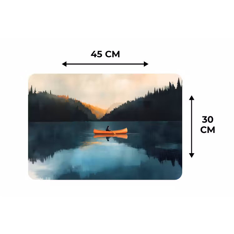 Placemat - 6 stuks - Bossen - Meer - Kano - Oranje — 3