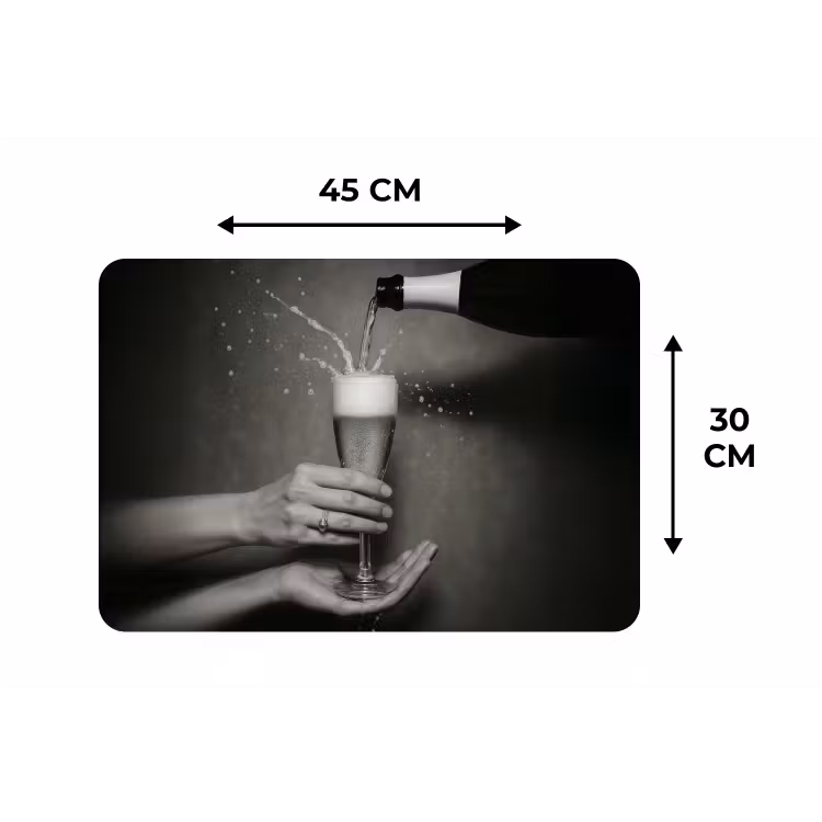 Placemat - 6 stuks - Champagnefles - Glas - Minimalistisch - Spetters — 3