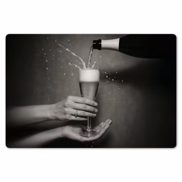 Placemat - 6 stuks - Champagnefles - Glas - Minimalistisch - Spetters — 7