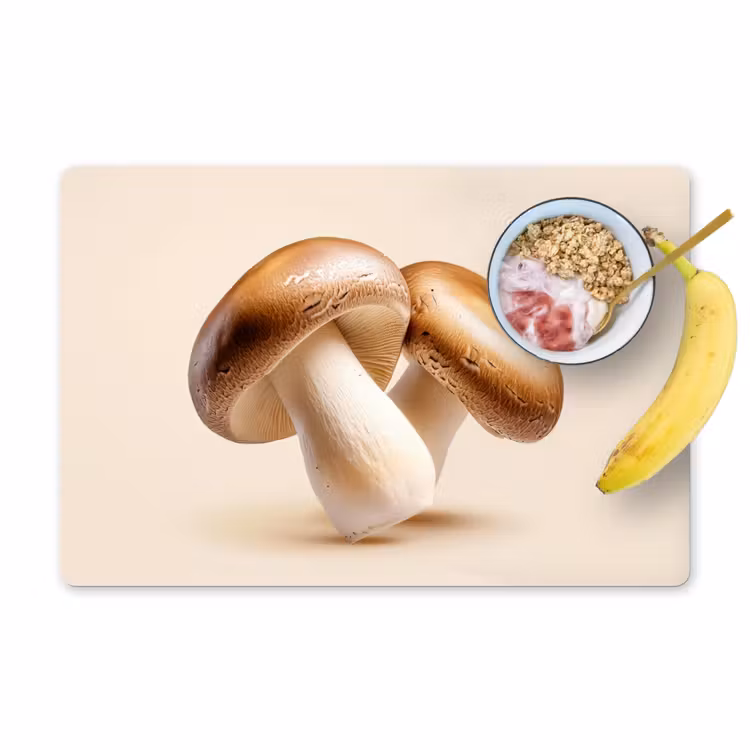 Placemat - 6 stuks - Champignons - Zacht - Beige — 1