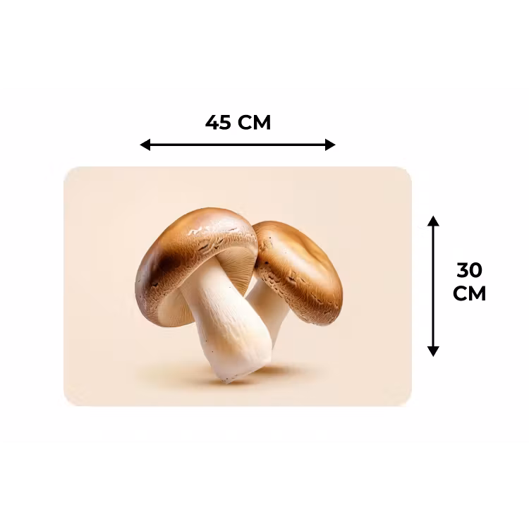 Placemat - 6 stuks - Champignons - Zacht - Beige — 3