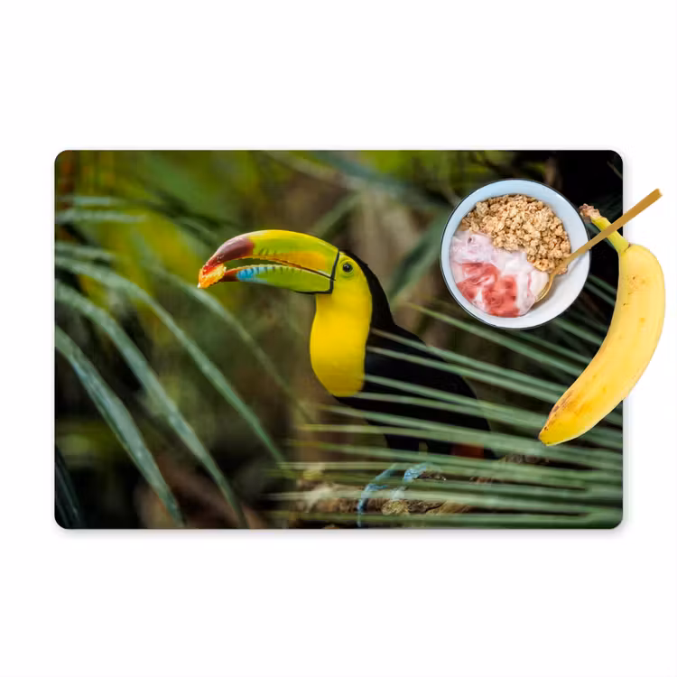 Placemat - 6 stuks - Close-up van een etende toekan — 1