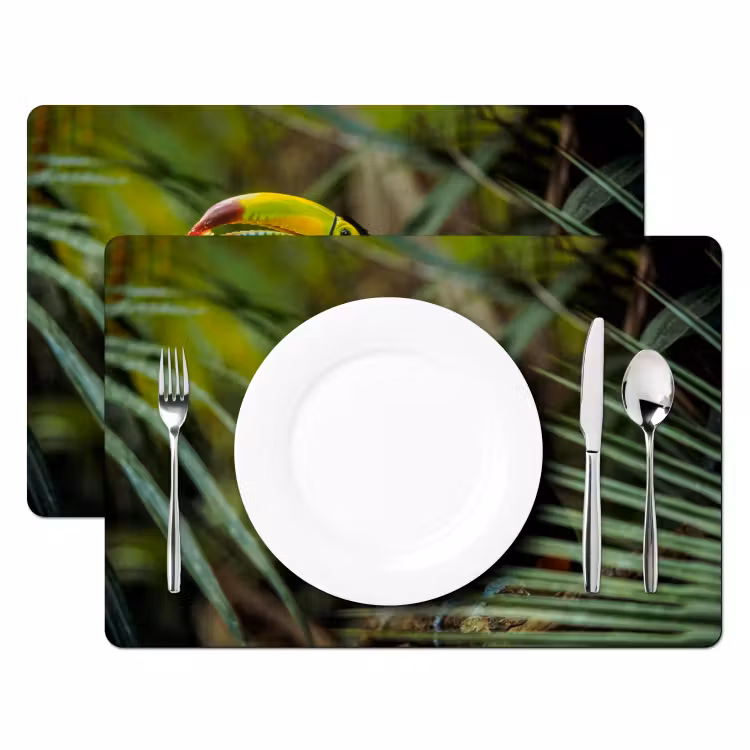 Placemat - 6 stuks - Close-up van een etende toekan — 2