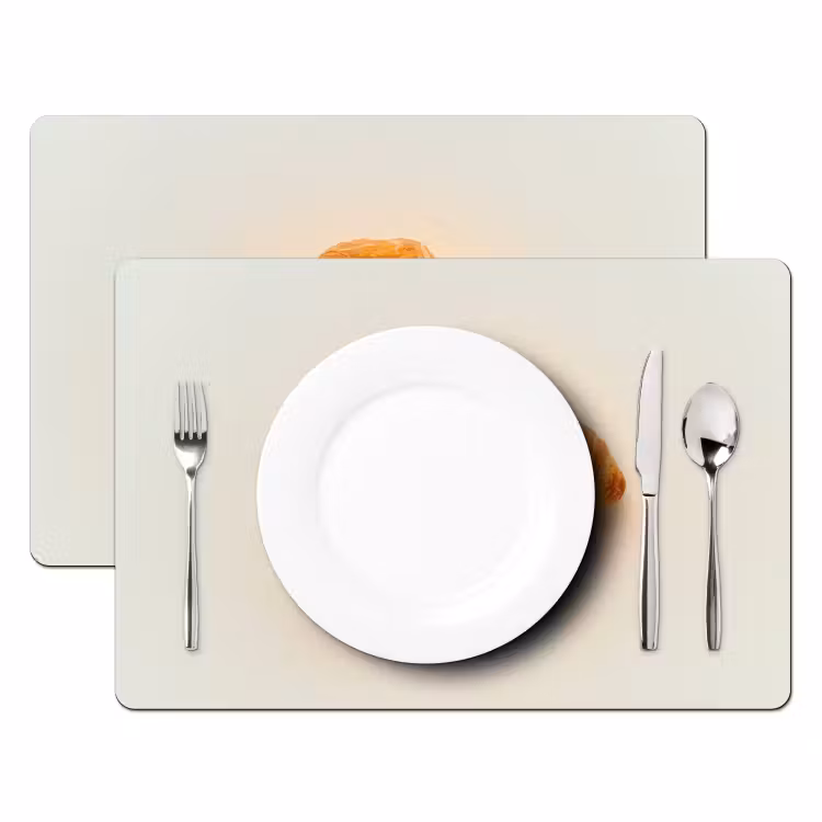 Placemat - 6 stuks - Croissant - Brood - Beige — 2