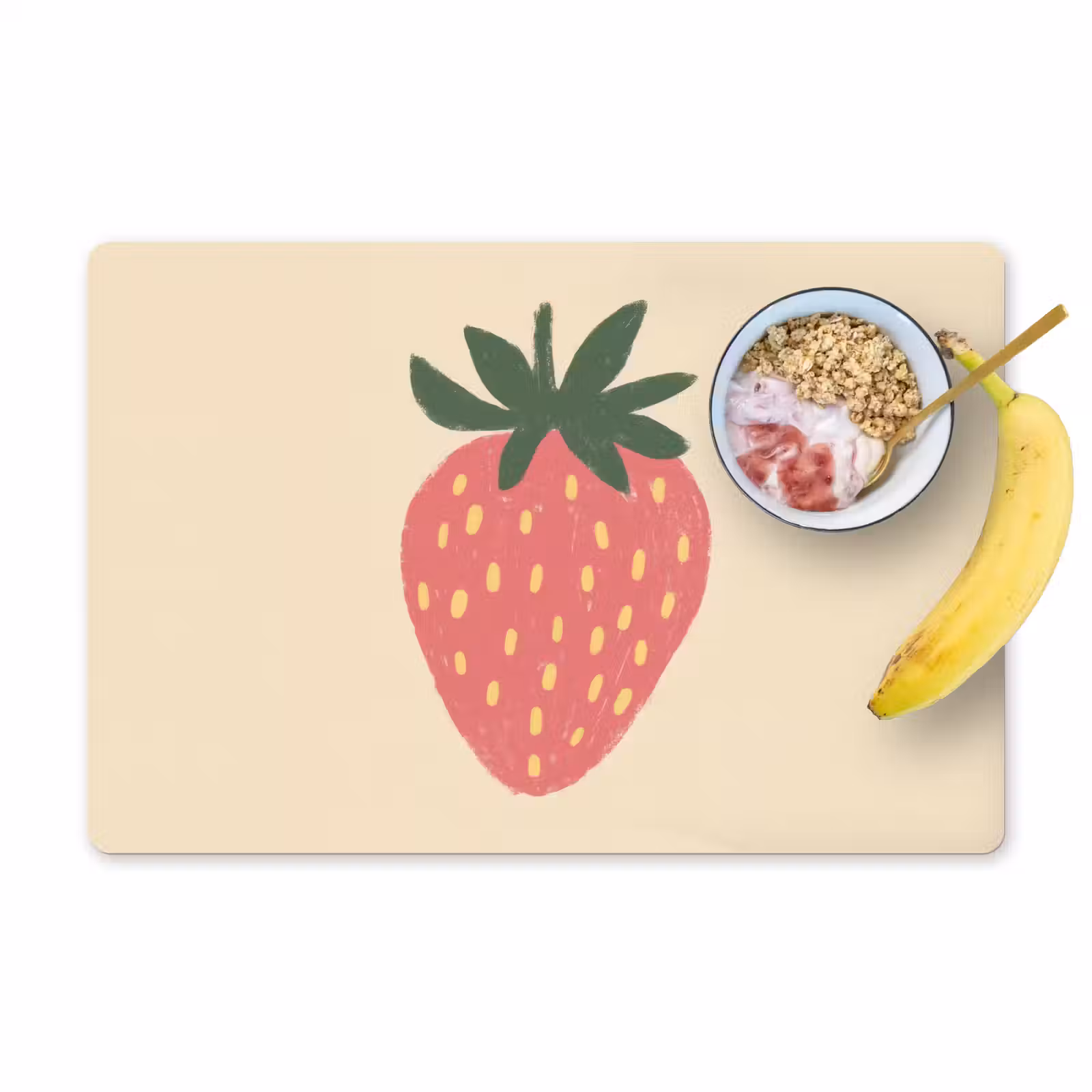 Placemat - 6 stuks - Aardbei - Minimalistisch - Rood - Fruit — 1