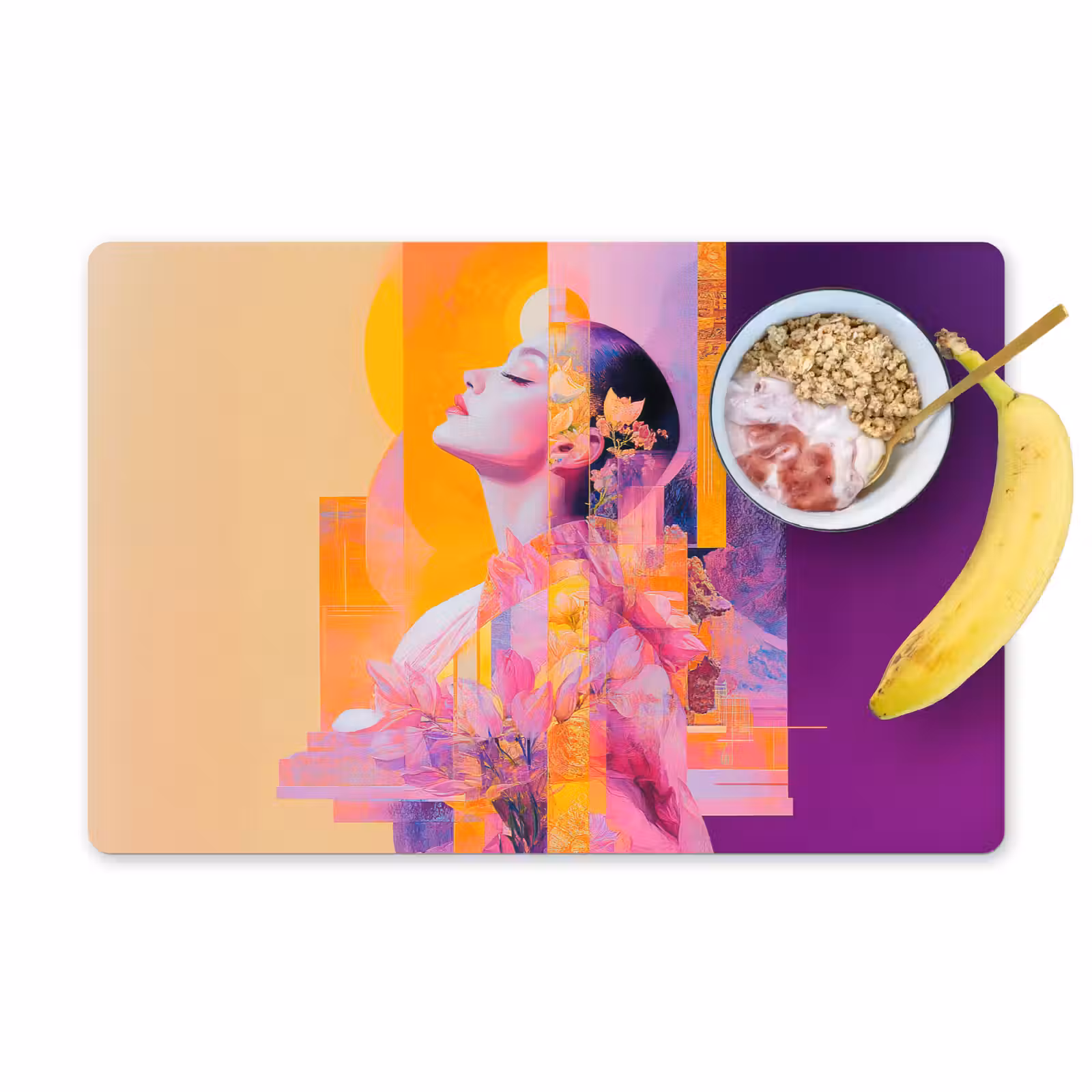 Placemat - 6 stuks - Abstract - Portret - Vrouw - Kleurrijk — 1