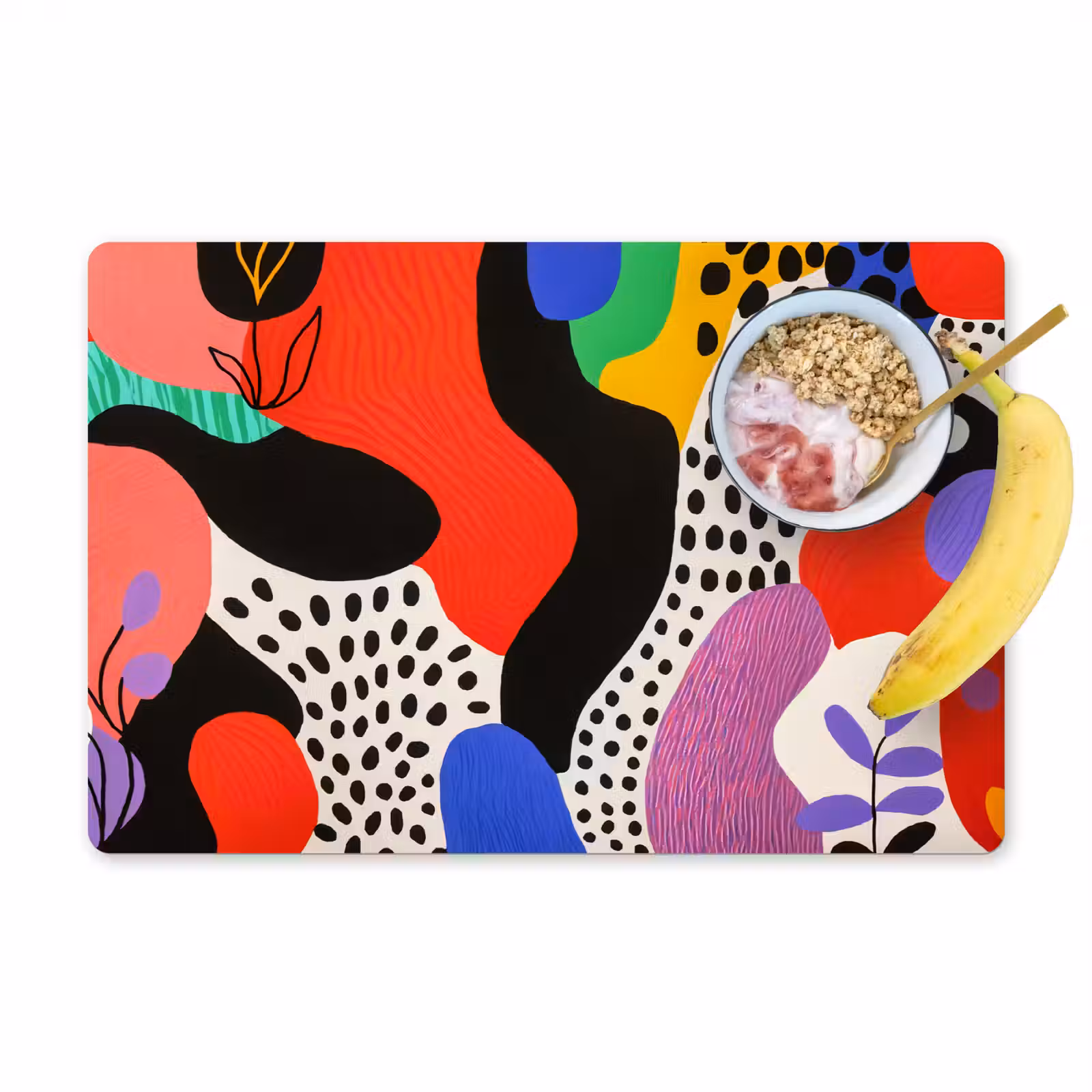 Placemat - 6 stuks - Abstract - Vormen - Kleuren - Stippen — 1