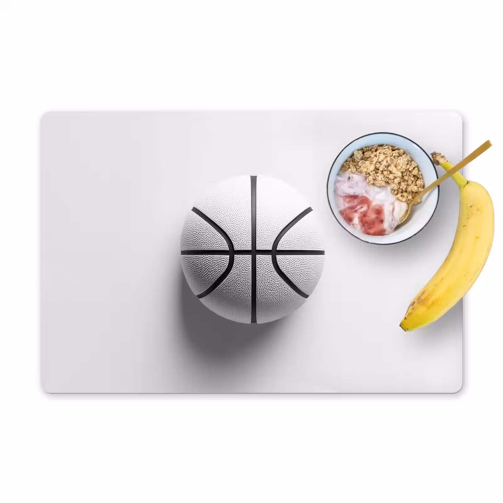 Placemat - 6 stuks - Basketbal - Wit - Schaduw - Lijnen — 1