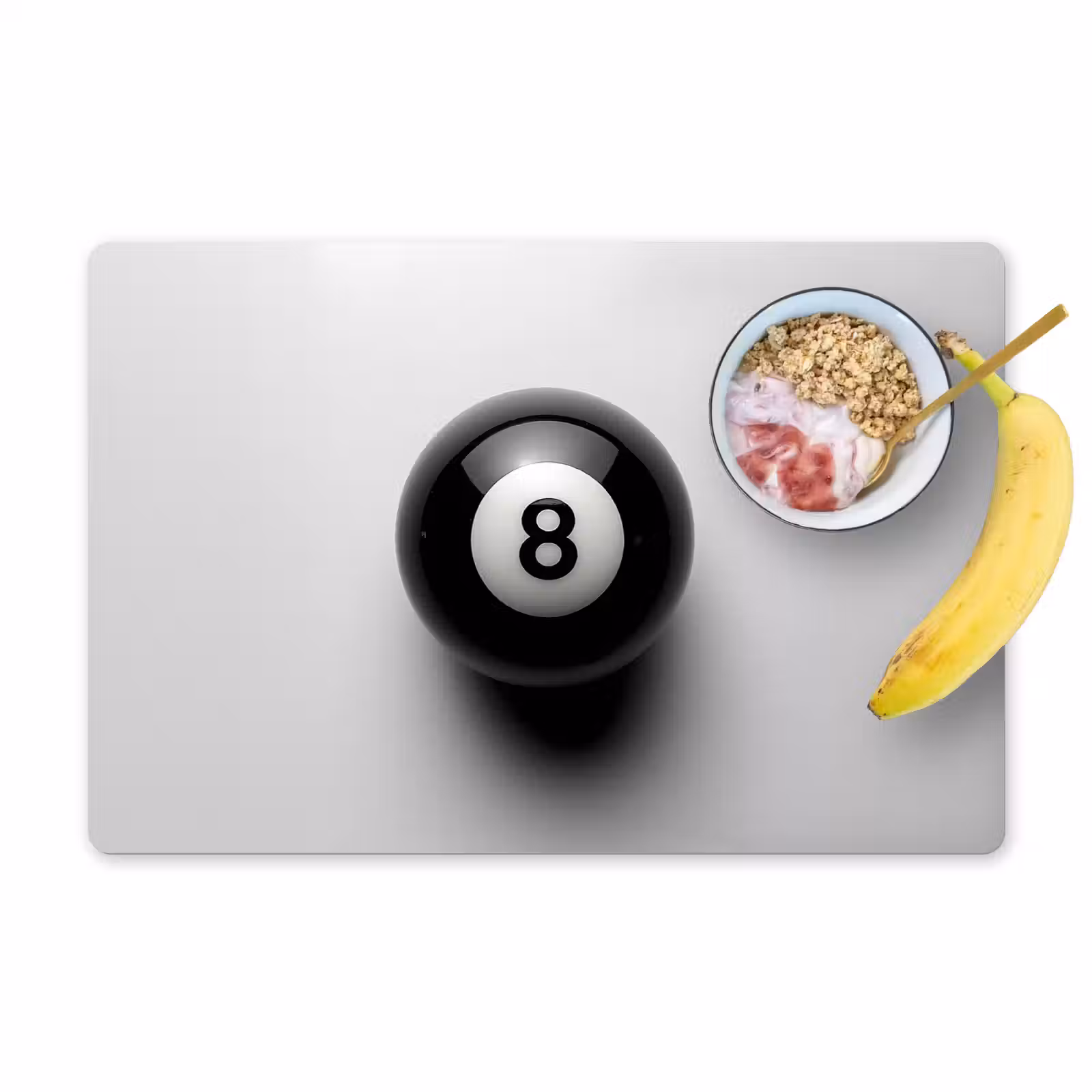 Placemat - 6 stuks - Biljartbal - Getal - Acht - Wit — 1