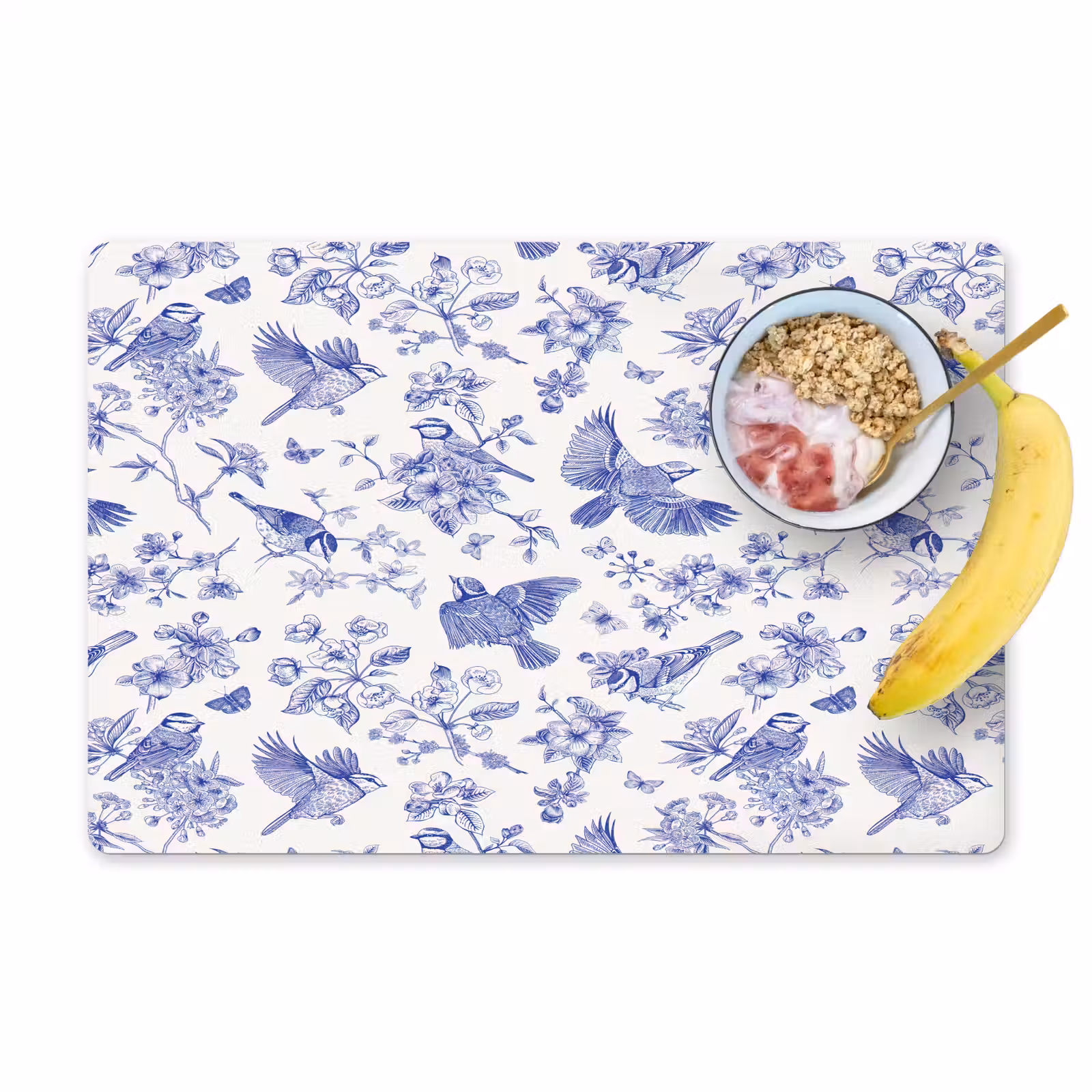 Placemat - 6 stuks - Birds - Flowers - Blue — 1