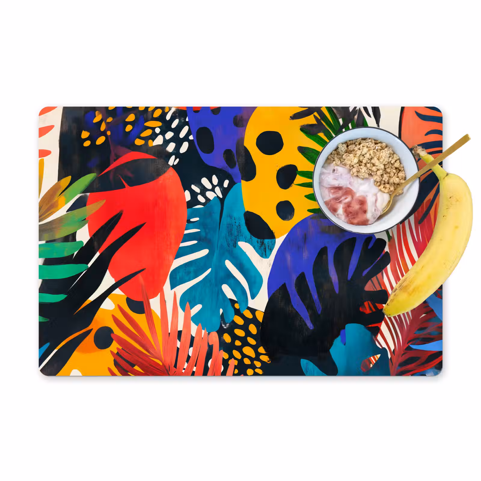 Placemat - 6 stuks - Bladeren - Vormen - Abstract - Kleurrijk — 1