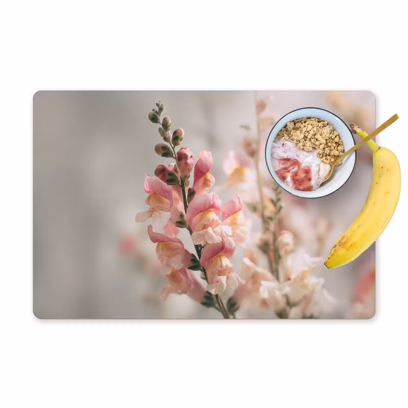 Placemat - 6 stuks - Bloem - Leeuwenbek - Roze - Stengel — 1