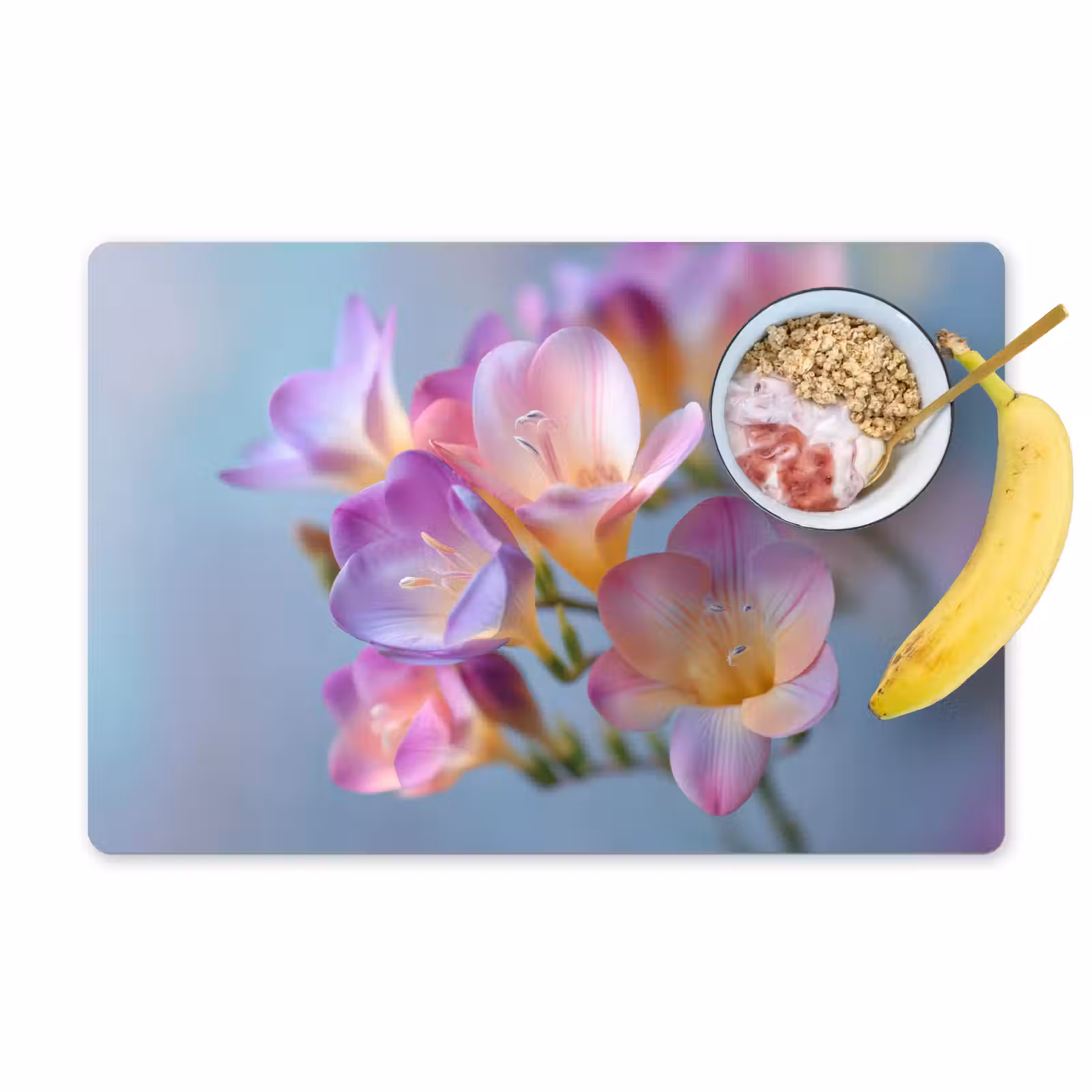 Placemat - 6 stuks - Bloemen - Paars - Overloop - Meeldraden — 1
