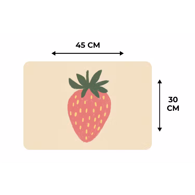 Placemat - 6 stuks - Aardbei - Minimalistisch - Rood - Fruit — 3