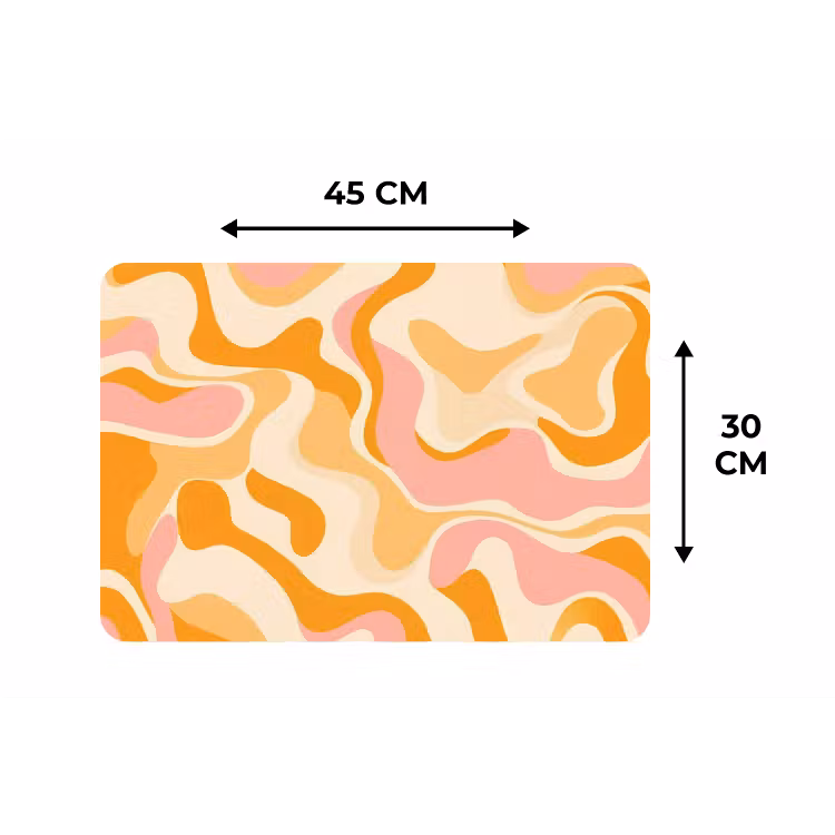 Placemat - 6 stuks - Abstract - Golvend - Oranje — 3