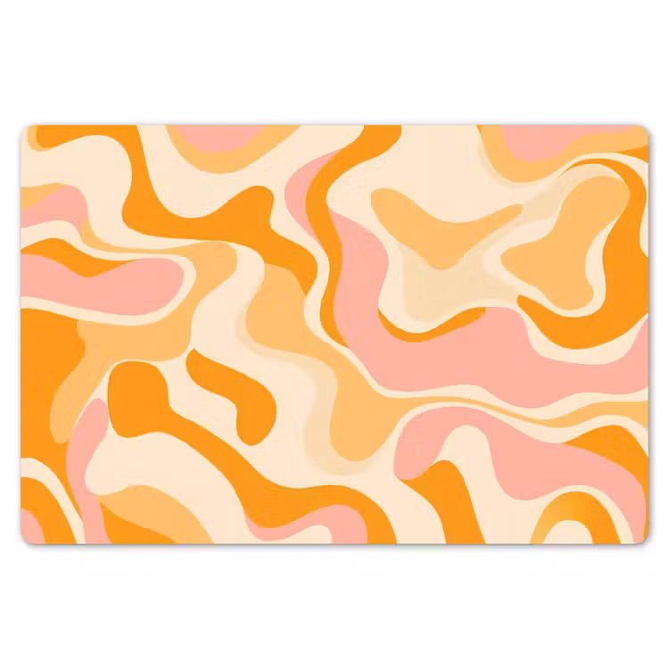 Placemat - 6 stuks - Abstract - Golvend - Oranje — 7