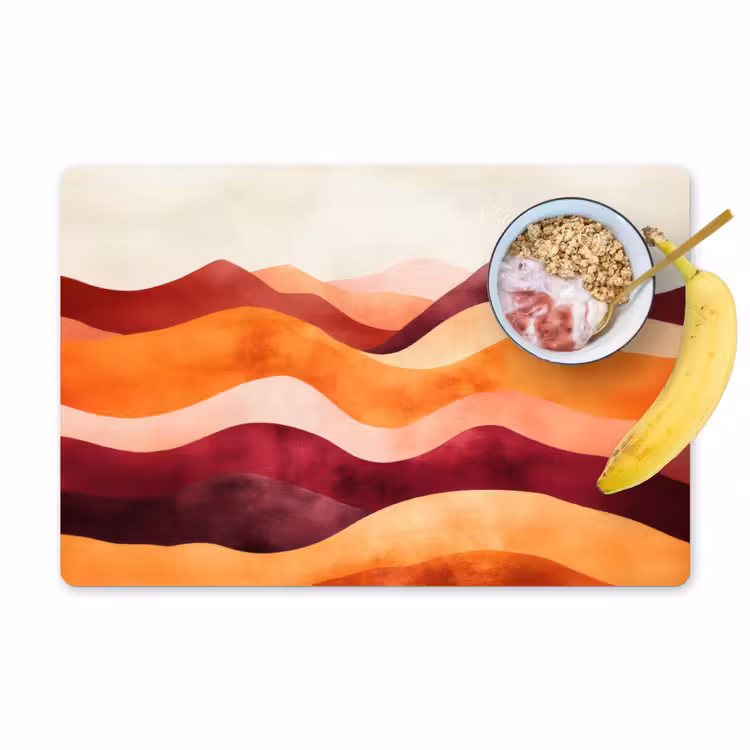 Placemat - 6 stuks - Abstract - Landschap - Golven — 1