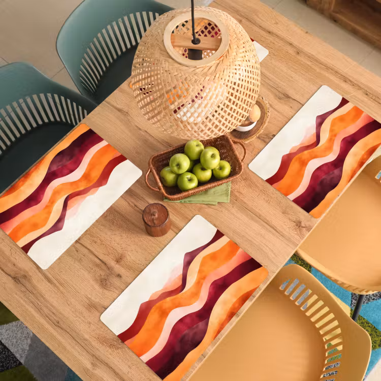 Placemat - 6 stuks - Abstract - Landschap - Golven — 6