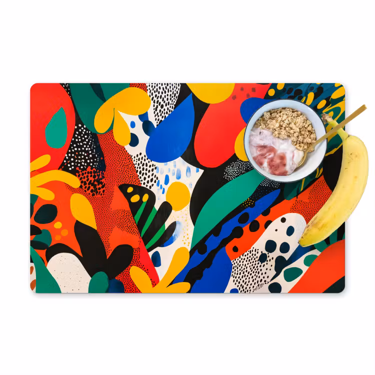 Placemat - 6 stuks - Abstract - Planten - Vormen - Kleurrijk — 1