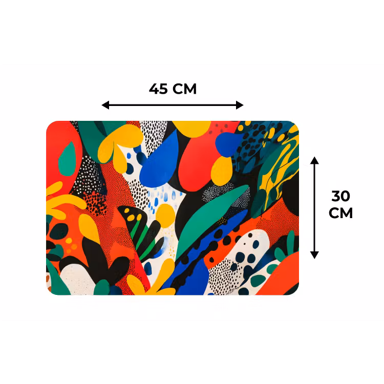Placemat - 6 stuks - Abstract - Planten - Vormen - Kleurrijk — 3