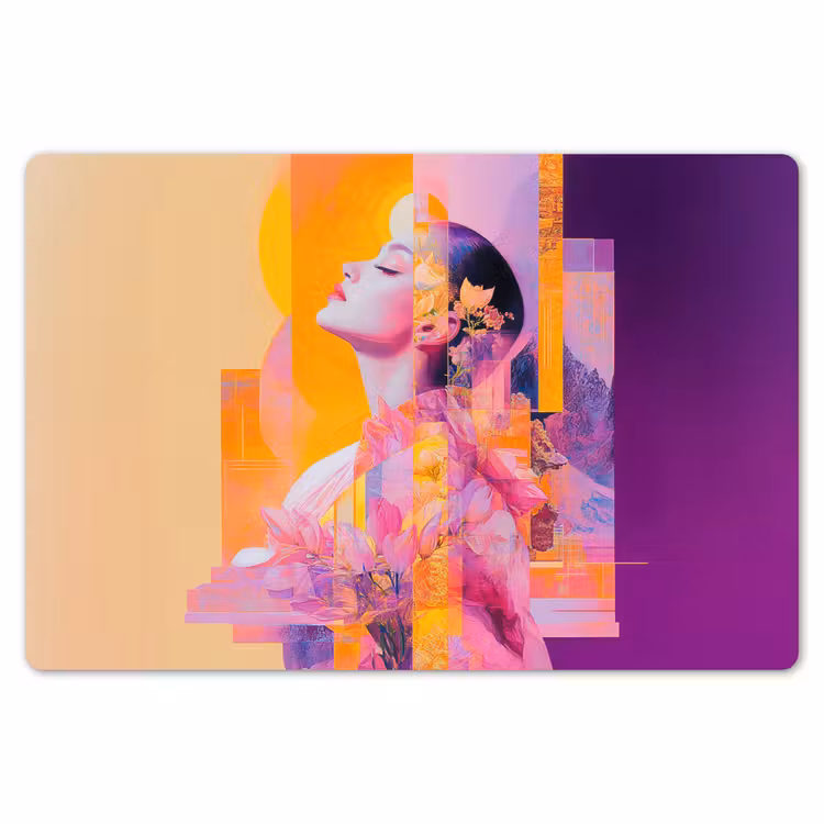 Placemat - 6 stuks - Abstract - Portret - Vrouw - Kleurrijk — 7
