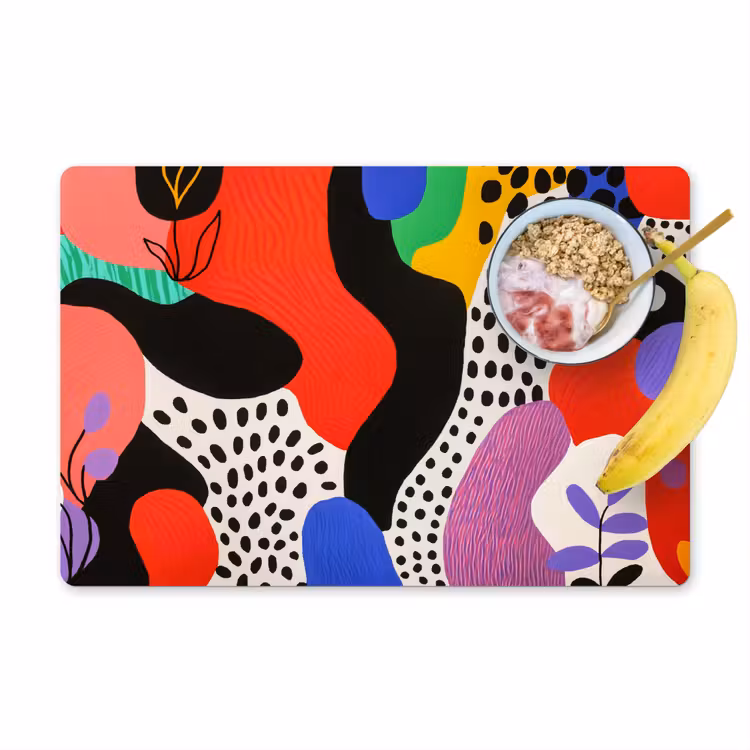 Placemat - 6 stuks - Abstract - Vormen - Kleuren - Stippen — 1