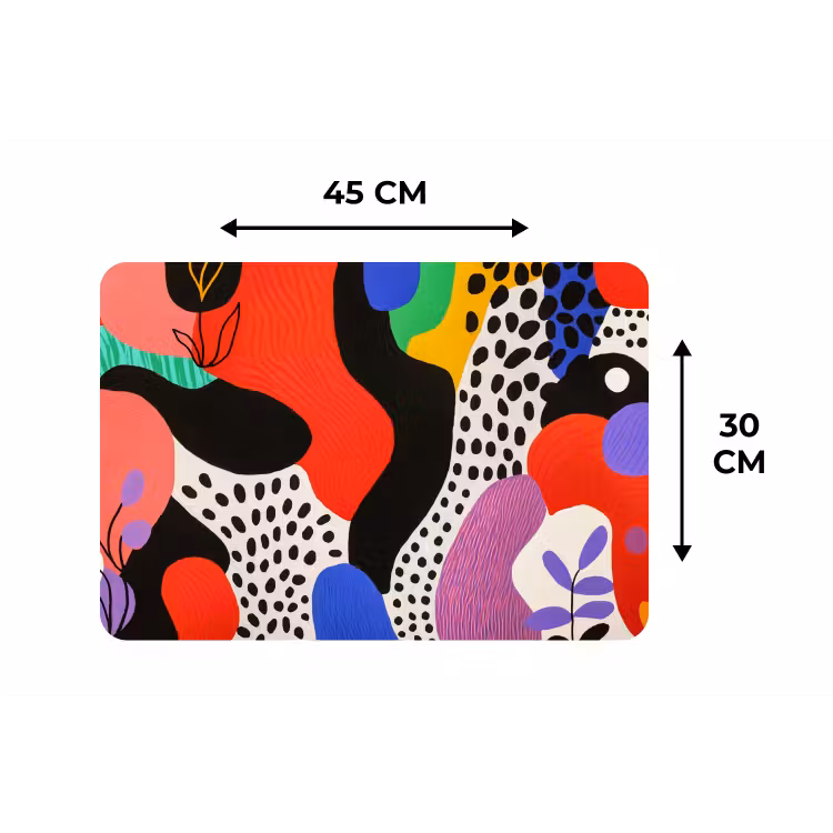 Placemat - 6 stuks - Abstract - Vormen - Kleuren - Stippen — 3
