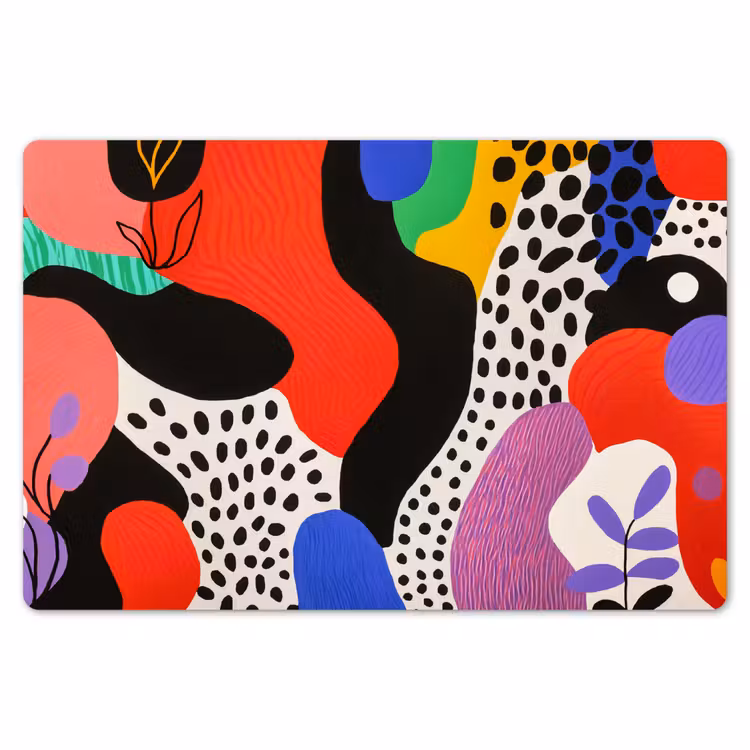 Placemat - 6 stuks - Abstract - Vormen - Kleuren - Stippen — 7