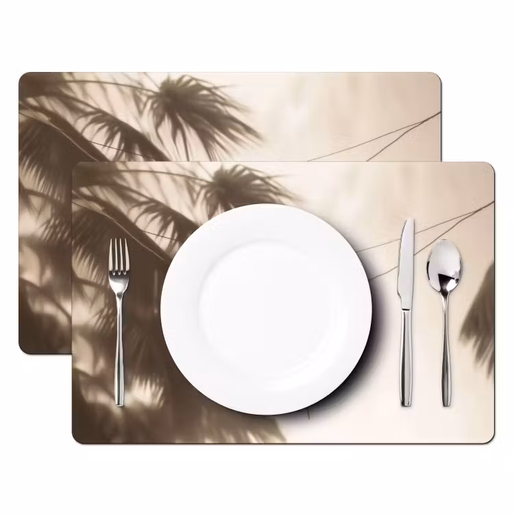 Placemat - 6 stuks - Badkleding - Palmbomen - Schaduw - Tropisch — 2