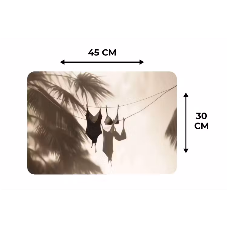 Placemat - 6 stuks - Badkleding - Palmbomen - Schaduw - Tropisch — 3