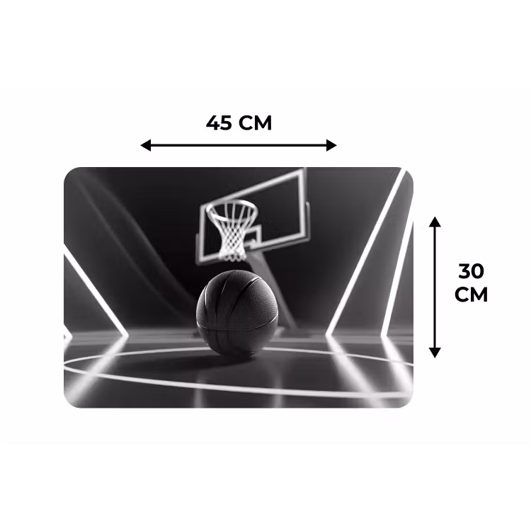 Placemat - 6 stuks - Basketbal - Basketbalveld - Lichtlijnen — 3