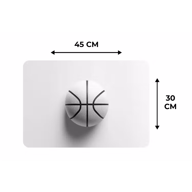 Placemat - 6 stuks - Basketbal - Wit - Schaduw - Lijnen — 3