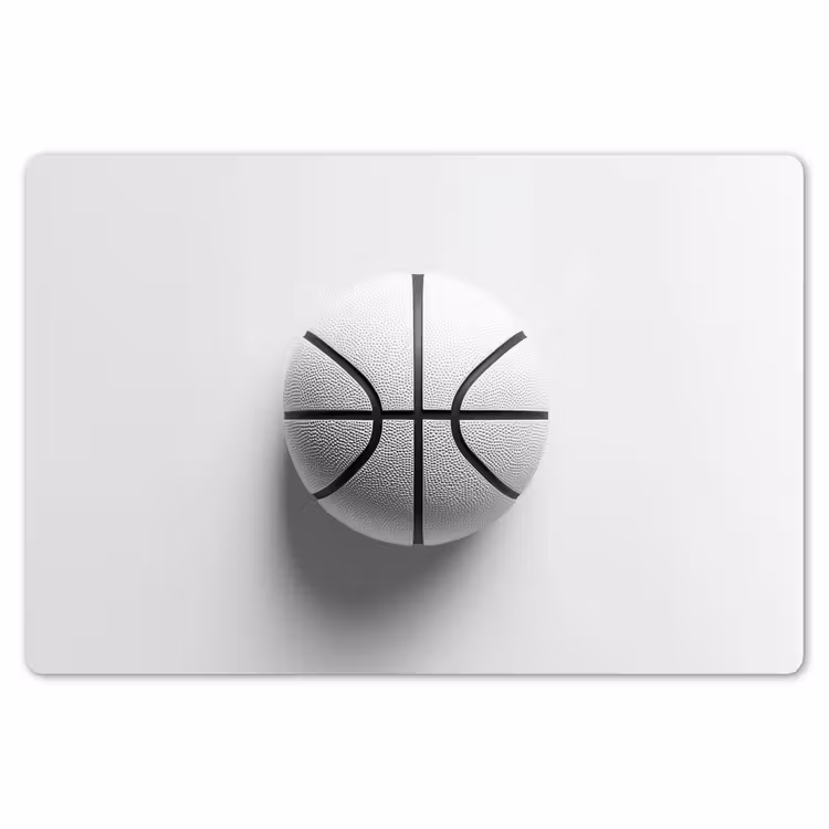 Placemat - 6 stuks - Basketbal - Wit - Schaduw - Lijnen — 7