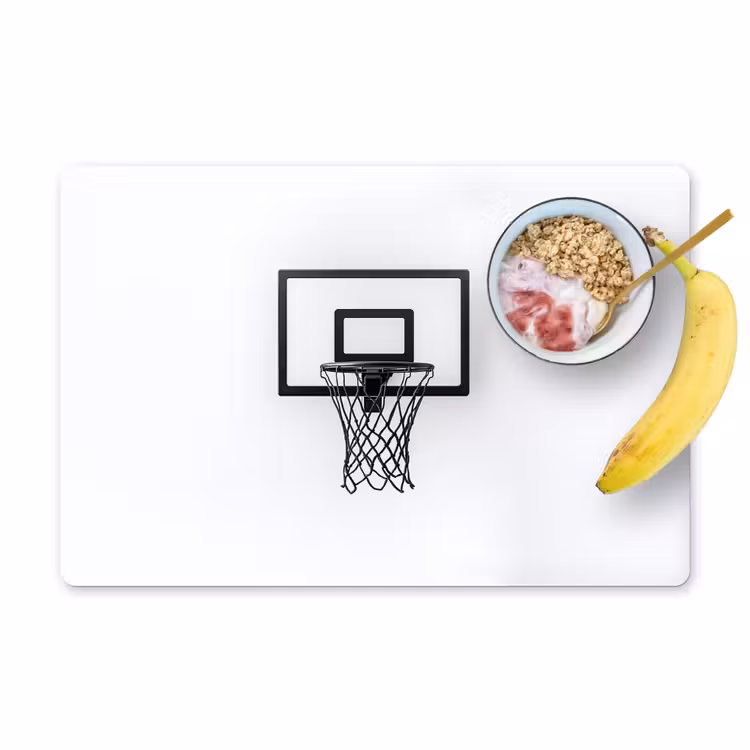 Placemat - 6 stuks - Basketbalbord - Minimalistisch - Zwart — 1