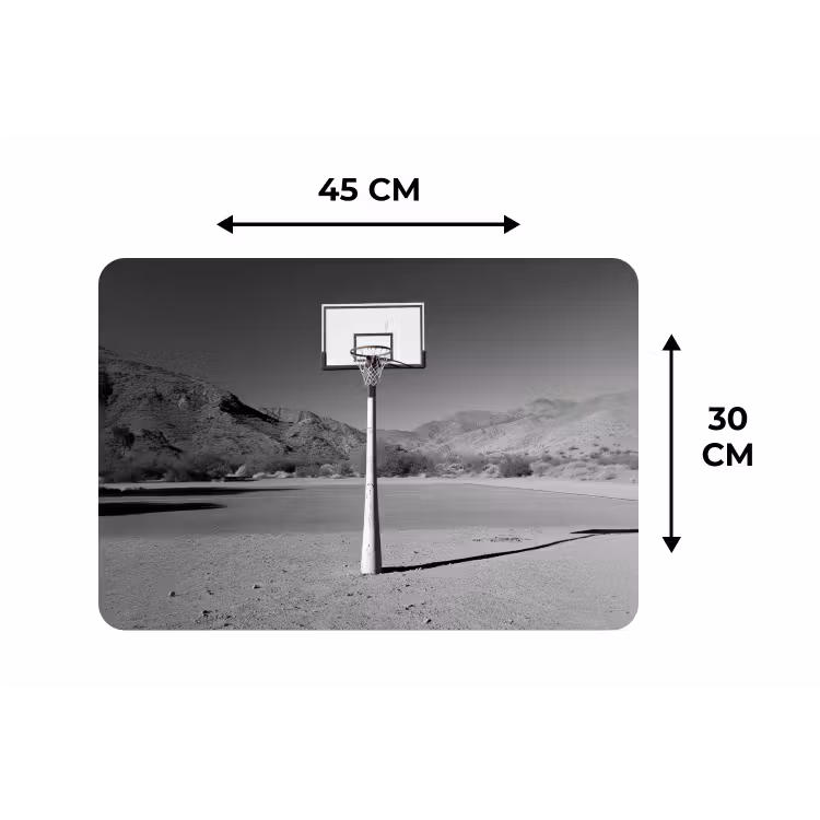 Placemat - 6 stuks - Basketbalpaal - Landschap - Zand - Wit — 3