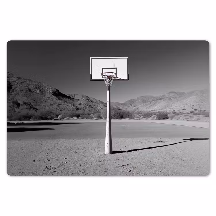 Placemat - 6 stuks - Basketbalpaal - Landschap - Zand - Wit — 7