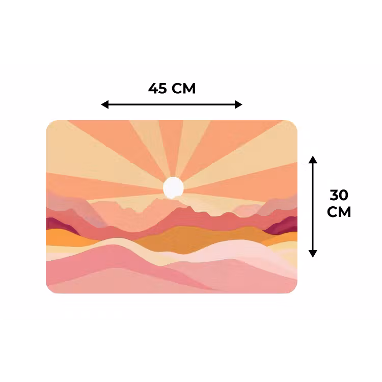 Placemat - 6 stuks - Bergen - Abstract - Zonnestralen - Roze — 3