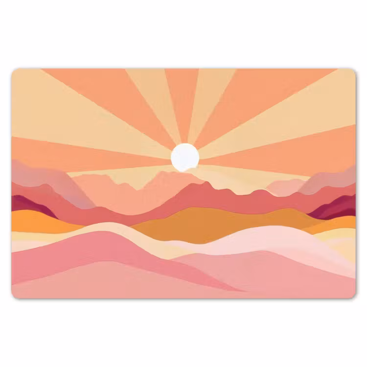 Placemat - 6 stuks - Bergen - Abstract - Zonnestralen - Roze — 7