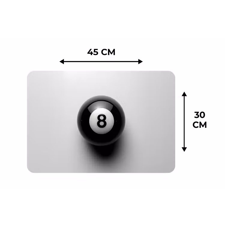 Placemat - 6 stuks - Biljartbal - Getal - Acht - Wit — 3