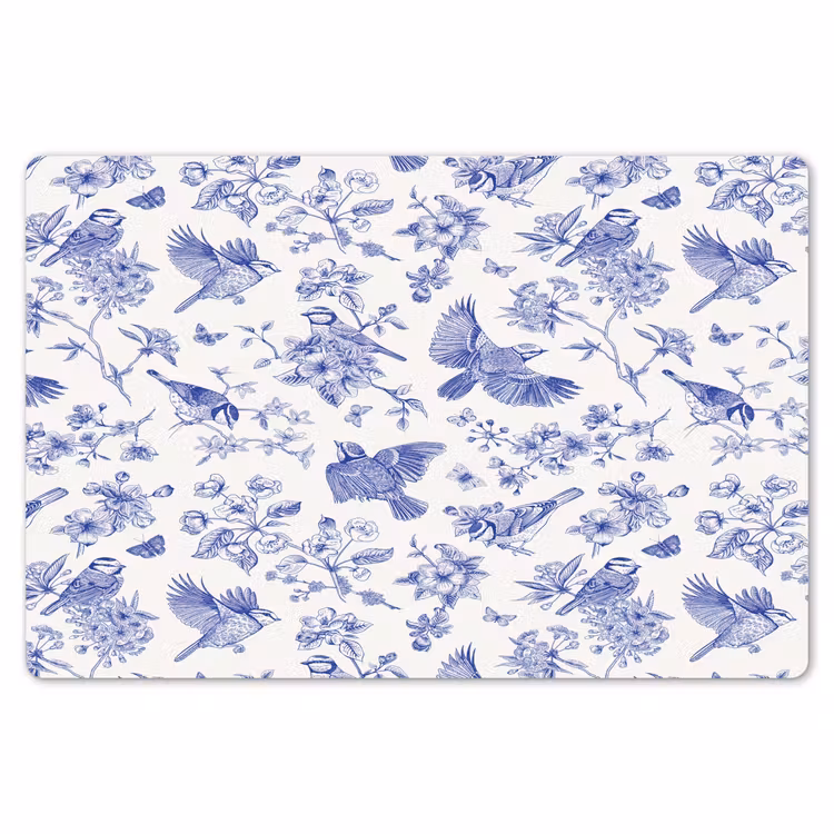 Placemat - 6 stuks - Birds - Flowers - Blue — 7
