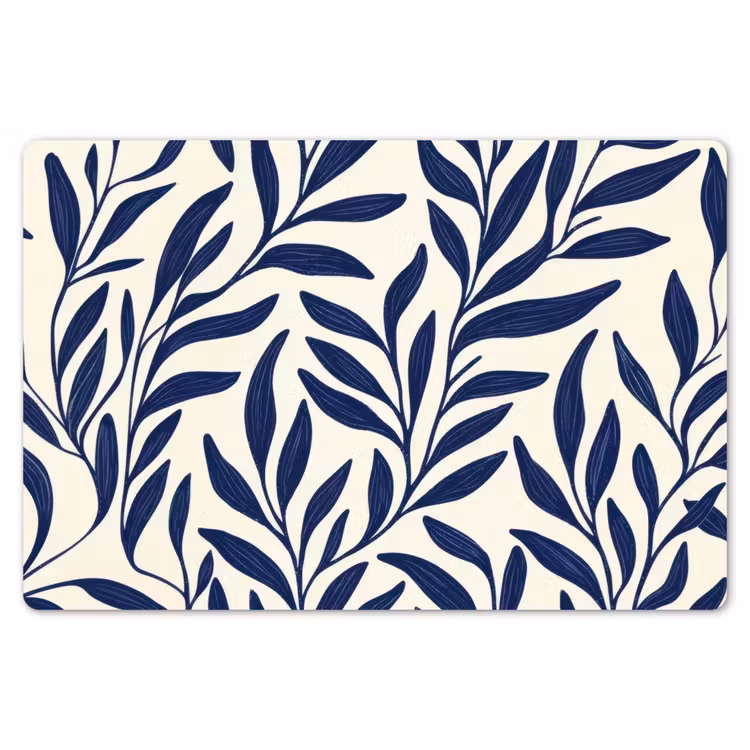 Placemat - 6 stuks - Bladeren - Klimop - Donkerblauw — 7